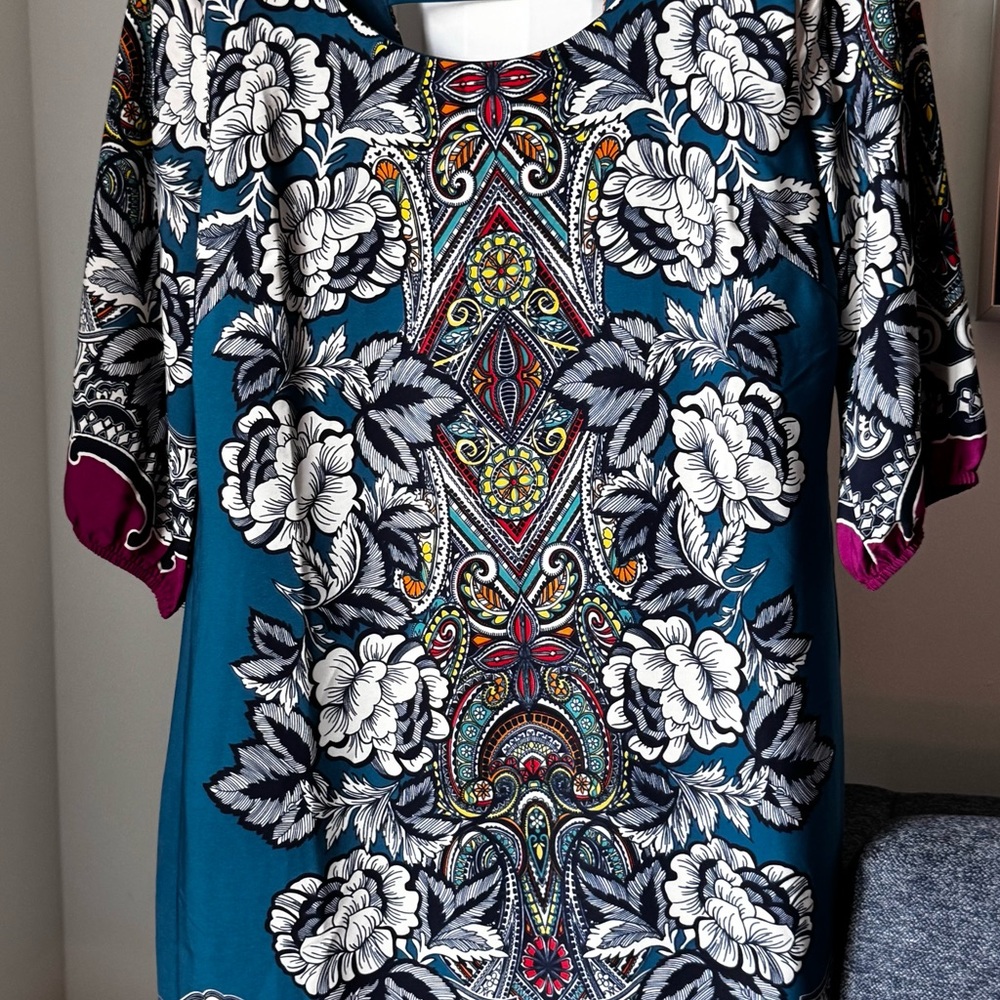 Pink Owl Blue and Black Graphic Midi Dress